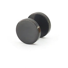 Load image into Gallery viewer, 1 Piece Fashion Punk Earrings Double Sided Round Bolt Stud Earrings Male Gothic Barbell Black Earrings Men women Jewelry Gifts
