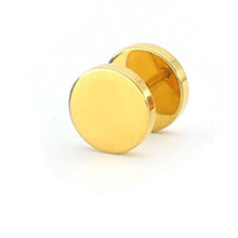 Load image into Gallery viewer, 1 Piece Fashion Punk Earrings Double Sided Round Bolt Stud Earrings Male Gothic Barbell Black Earrings Men women Jewelry Gifts