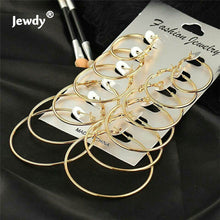 Load image into Gallery viewer, Big hoops earrings 2020 summer 6 sets circle eardrop personalized hoop earring ring ear rings combination women fashion jewelry
